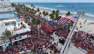 Florida Panthers' Stanley Cup parade on Fort Lauderdale beach