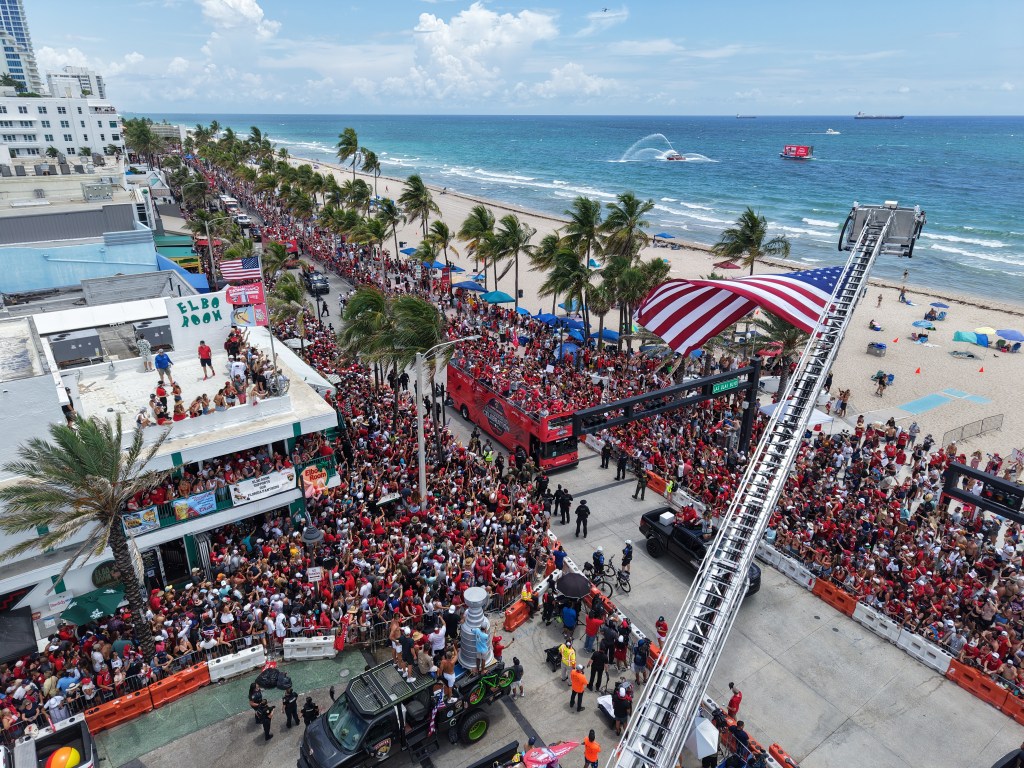 Florida Panthers' Stanley Cup parade on Fort Lauderdale beach