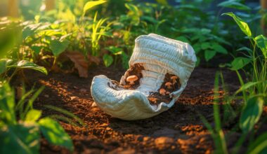 Illustration of MycoDigestible Diapers transforming waste into nutrient-rich soil. Image generated by AI.