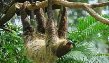 Three Toed Sloth Climbs