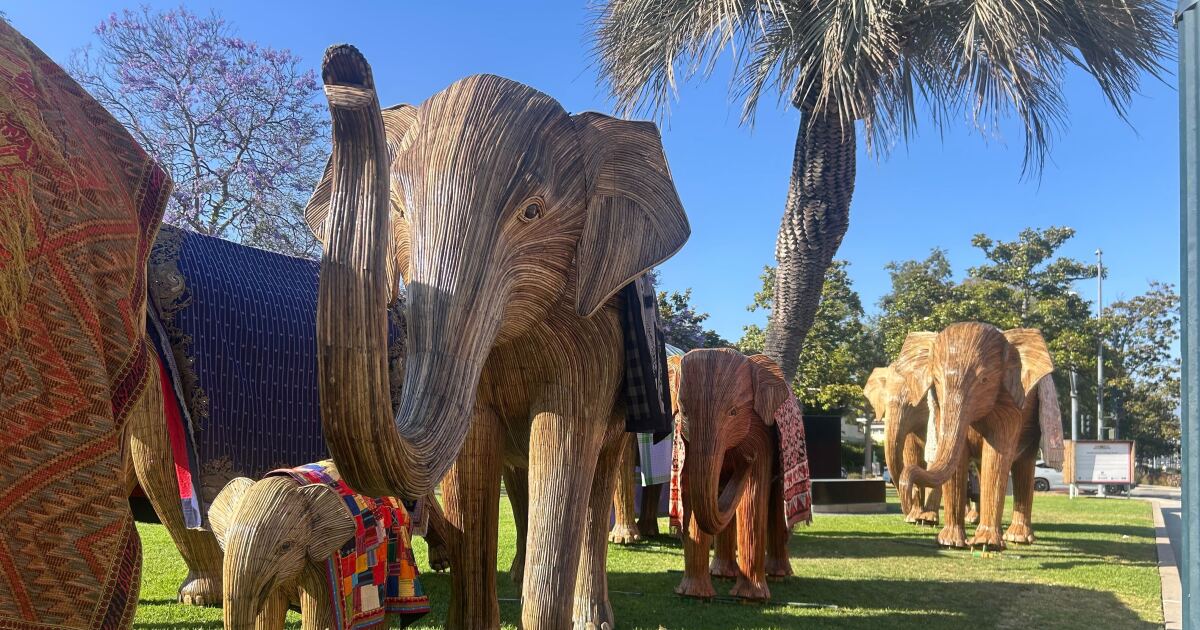 100 ‘elephants’ migrate into Beverly Hills with a message of co-existance