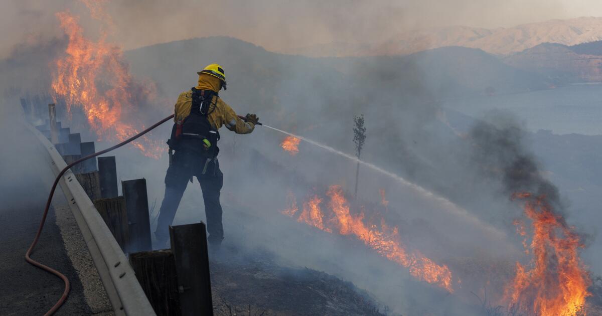 Lake fire in San Bernardino County prompts evacuations, road closures