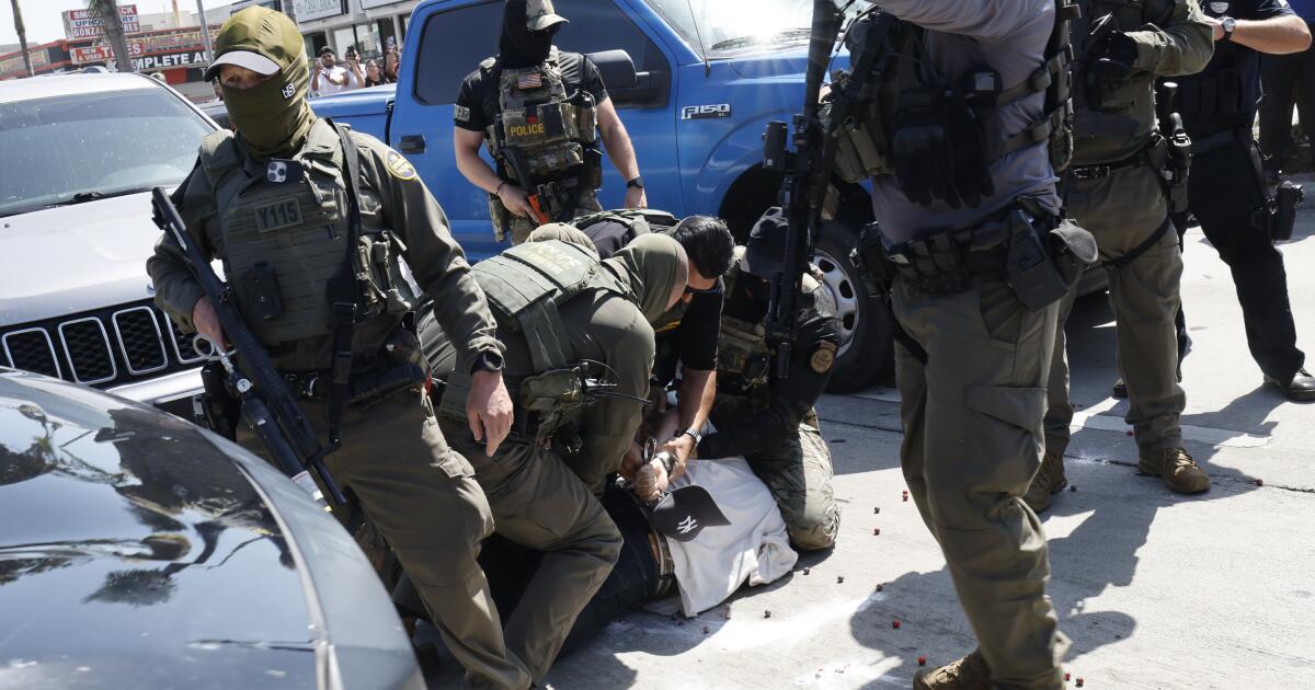 How many people have been arrested in L.A. immigration sweeps?