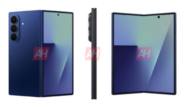 Three alleged official renders of the Galaxy Z Fold 7