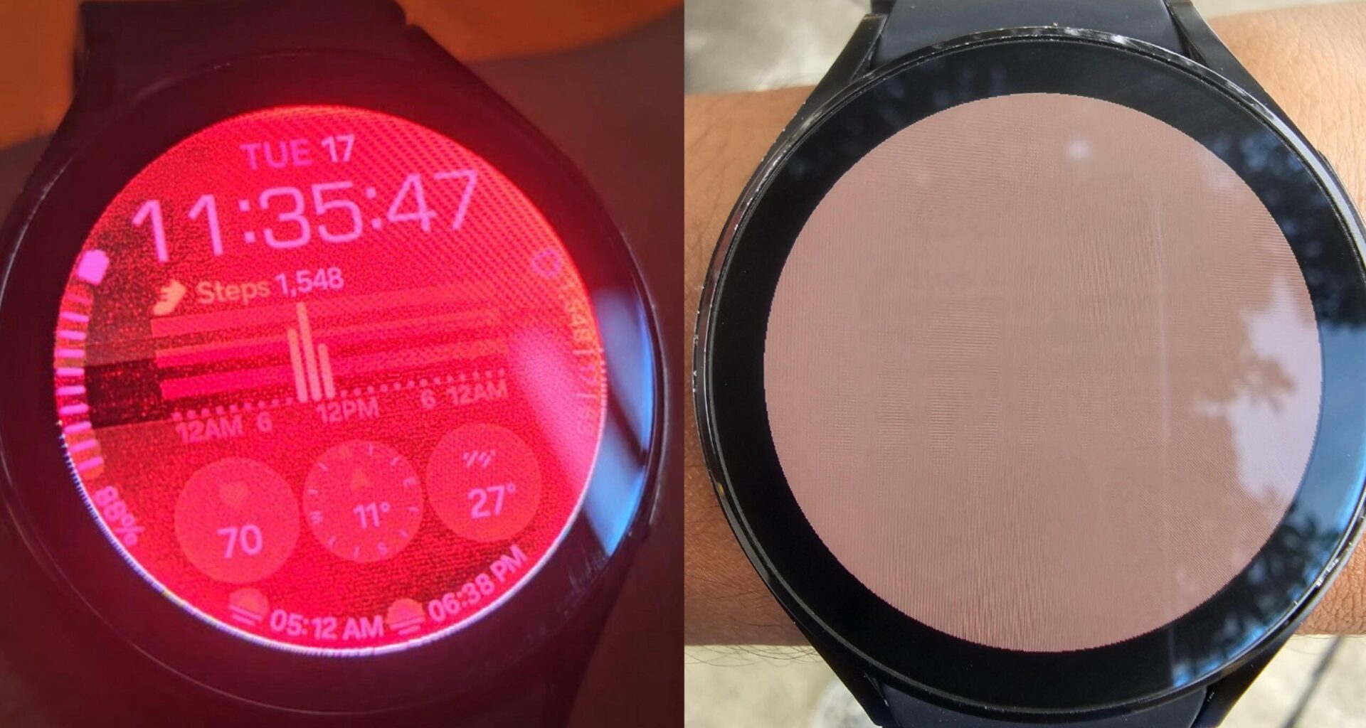 watch 4 red screen