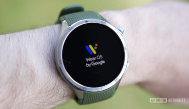 Wear OS logo on the OnePlus Watch 3.