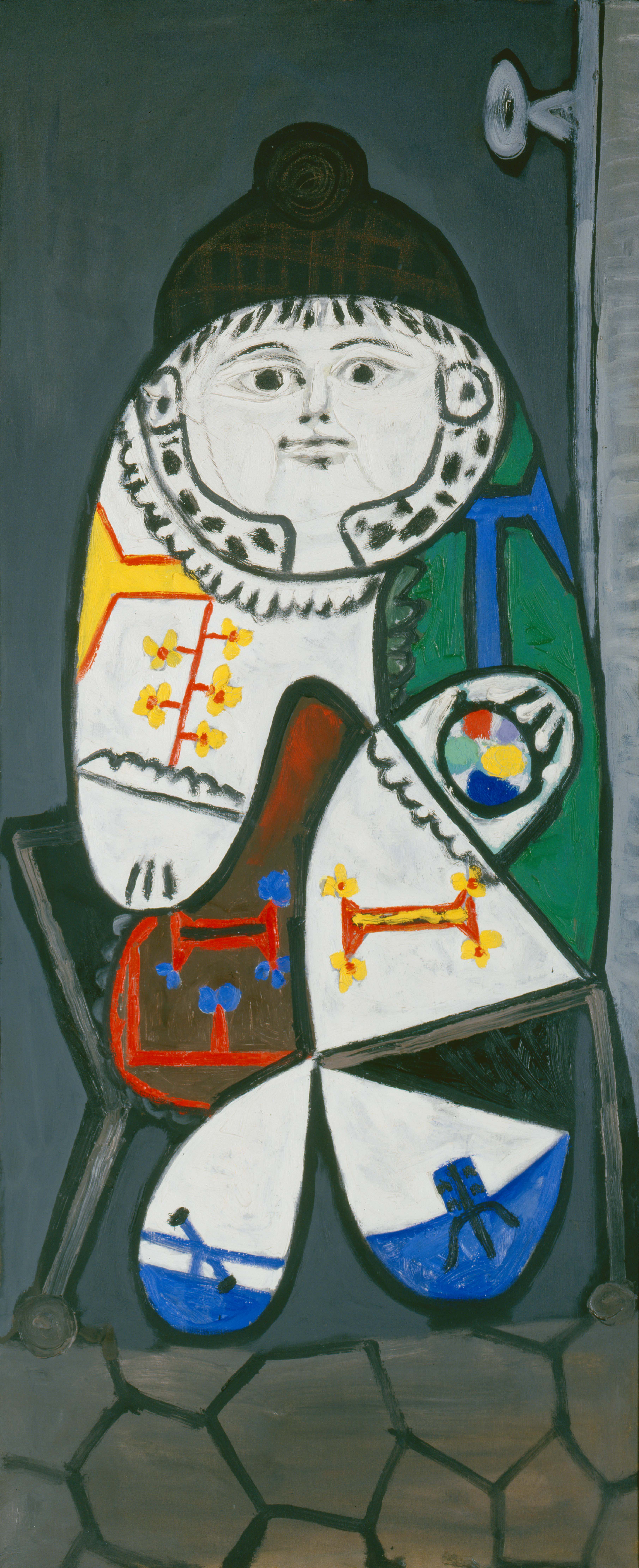 Illustration of Claude in Polish Costume, an oil on canvas painting by Pablo Picasso.