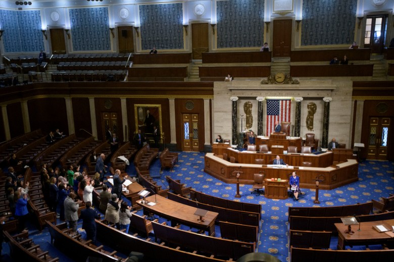 The House chamber before the vote on Trump's spending bill.