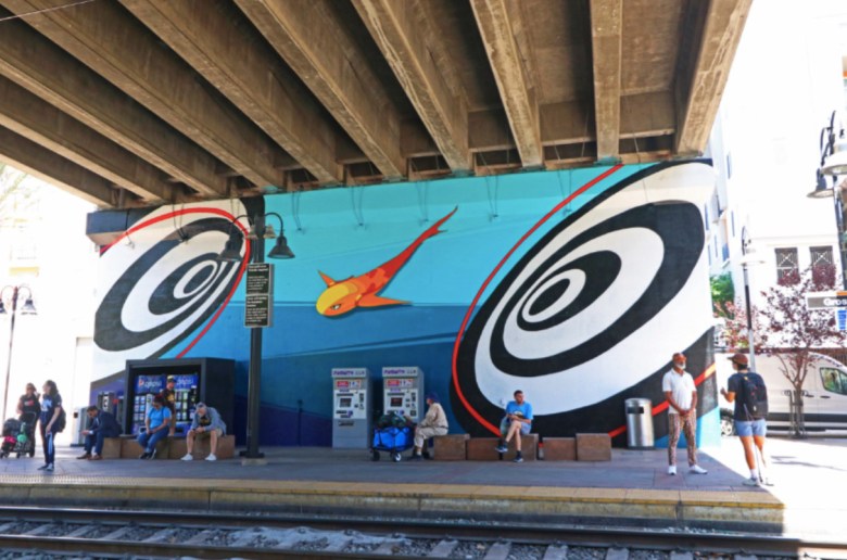 Trolley station mural