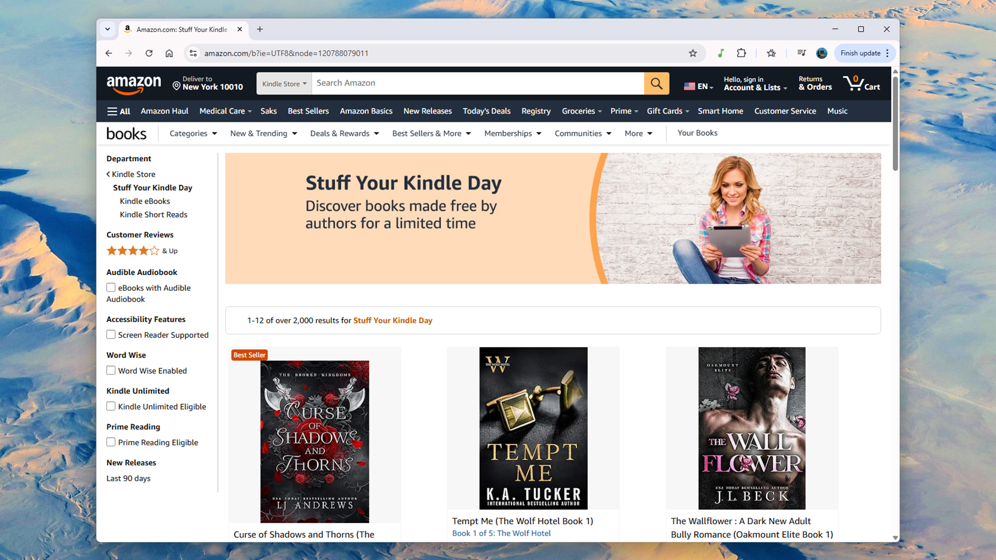 screenshot of stuff your kindle day