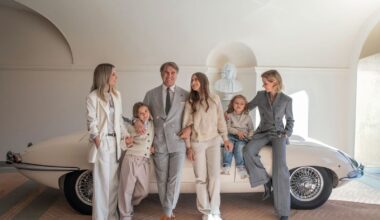 Brunello Cucinelli and his daughters and grandchildren at home in Solomeo, Italy