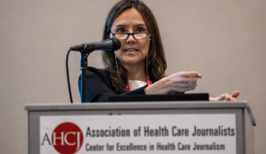 Panelist Genevieve Kanter, Ph.D., speaks at the HJ25 session "Finding true efficiencies in the U.S. health care system."