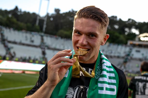 Viktor Gyokeres celebrates at Sporting Lisbon.