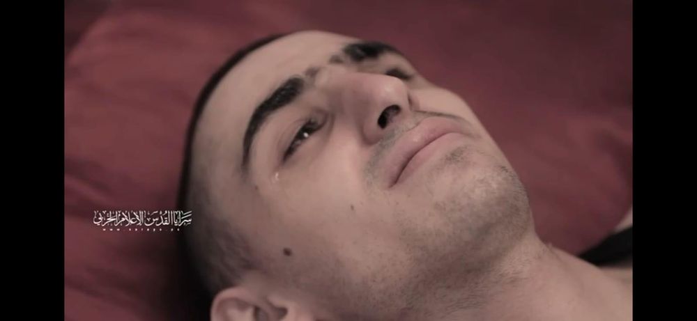 A still from an Islamic Jihad video showing hostage Rom Braslavski
