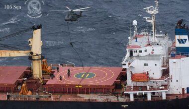 Dramatic footage of a daring Irish army operation (above) which led to £132million of cocaine being seized from a container ship was released last week