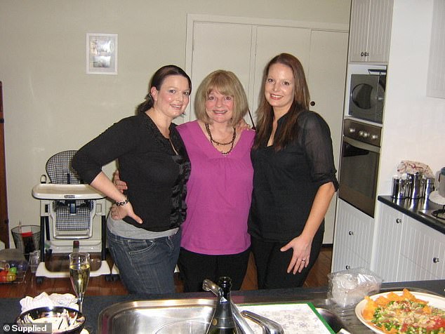 Libby, pictured with her daughters in 2010, estimates she's lost at least $500,000 on the pokies over the years but admits the real number is likely to be considerably more