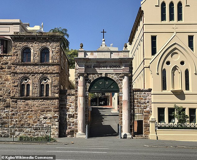 Elite Catholic all-girls private school All Hallows' (pictured) temporarily closed on Tuesday