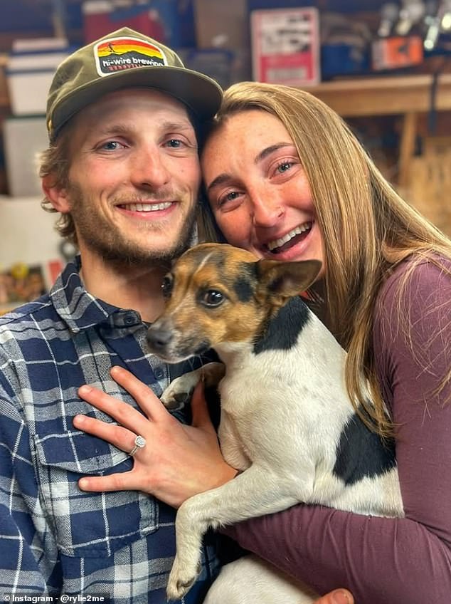 Rylie Toomey, pictured here with her fiance, was diagnosed with stage four colon cancer at 27
