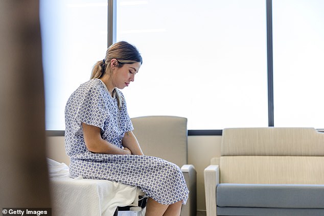 Researchers have warned over a potential connection between oral herpes and multiple sclerosis (stock image, there is no suggestion that the above patient has herpes)