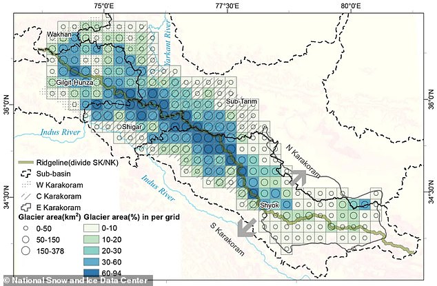 This map from a 2023 study in Earth System Science Data revealed the distribution of Karakoram glaciers