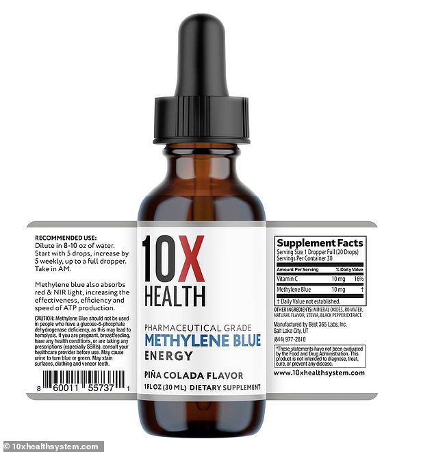 Sadie stocked up on 10X's methylene blue drops. A 30ml bottle costs $37