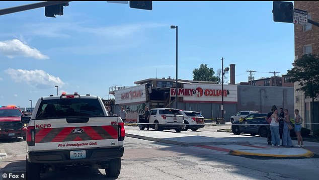 Emergency officials rushed to the store at 3726 Broadway Boulevard around 2:45pm following reports of a building collapse, according to the Kansas City Fire Department