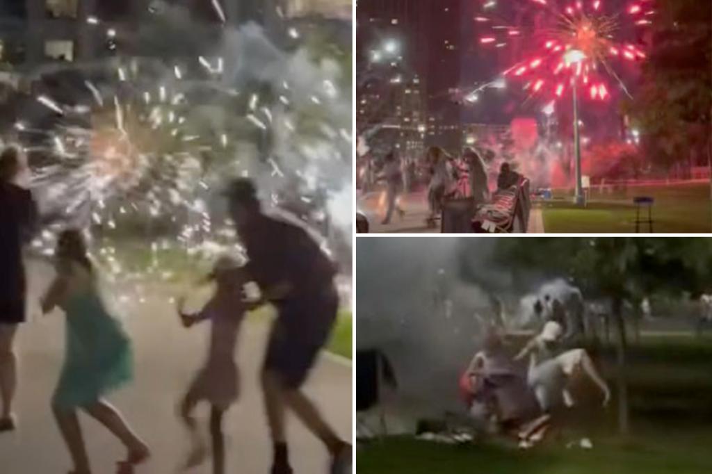 Illegal July Fourth firework display shoots into crowd at bustling NYC park, injuring several — who say cops didn't protect them