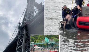 One man jumped off bridge, another entered water from pier