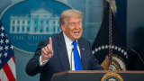 U.S. President Donald Trump attends a press conference at the White House in Washington, D.C., the United States, on June 27, 2025.