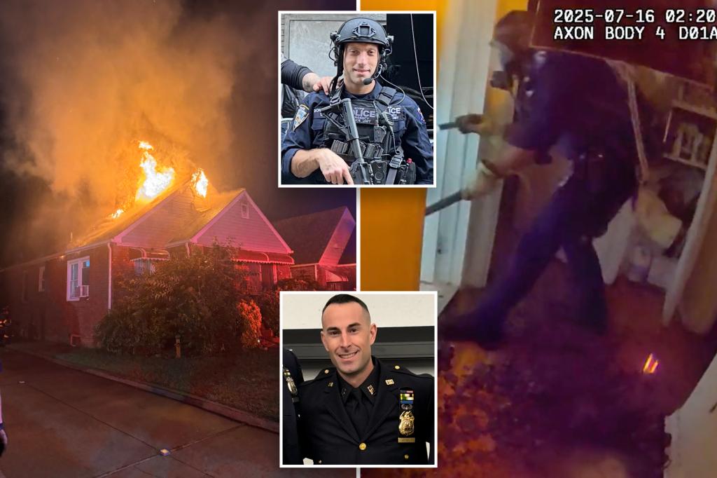 Two elite NYPD cops rescue two from burning NYC home