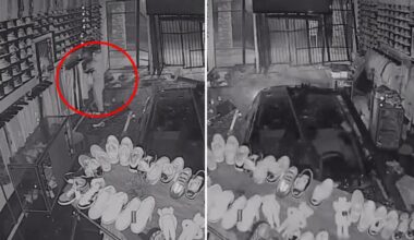 Hooded thief caught on camera plowing stolen car into Phoenix streetwear store before making off with designer clothes