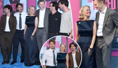 Pamela Anderson, Liam Neeson bring their sons to 'The Naked Gun' premiere
