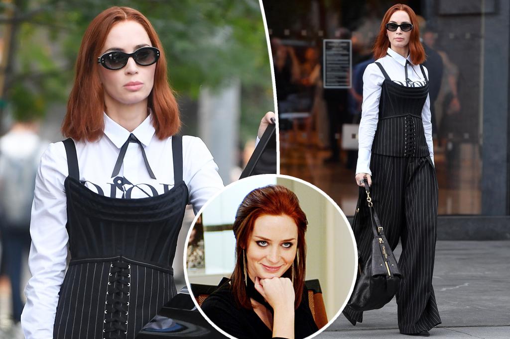 Emily Blunt spotted for the first time on 'The Devil Wears Prada 2' set
