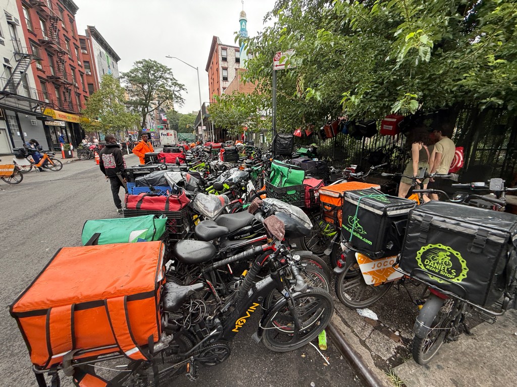 The two-wheelers are near a school and playground, but don't seem to bother many. 