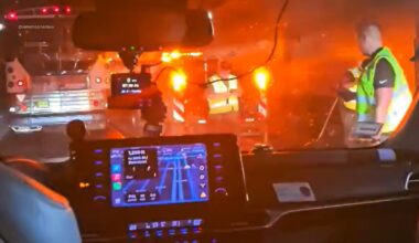 Lincoln Tunnel traffic faced delays after car fire; 1 taken to hospital, 5 others with minor injuries