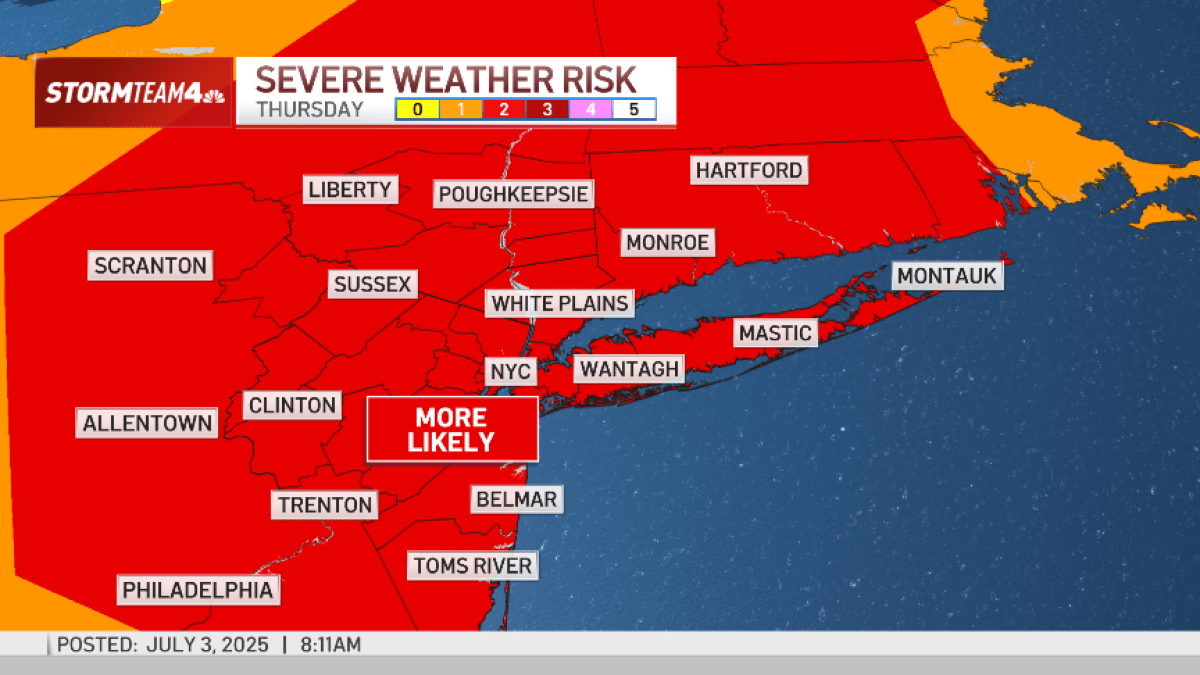 Severe thunderstorm warning likely for PM – NBC New York