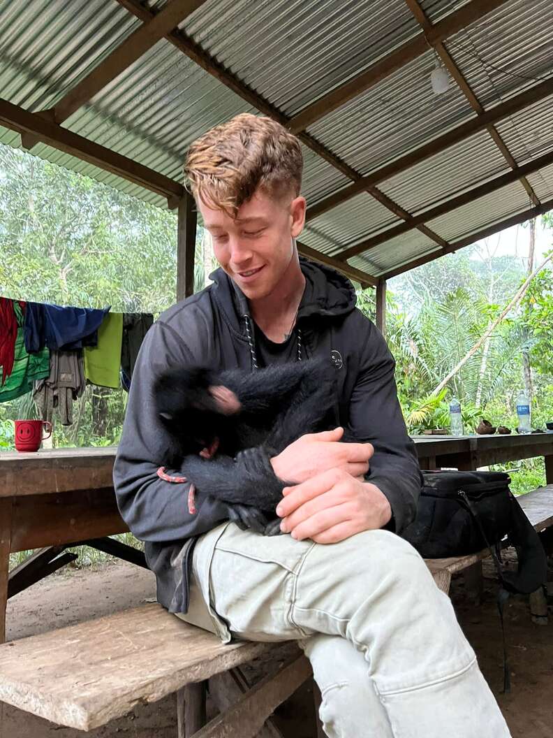 Man helps pet monkey adjust to the wild