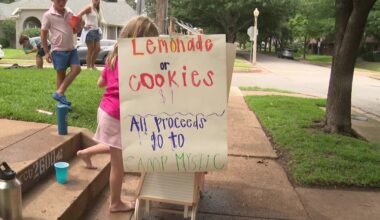 Fort Worth children hold lemonade stand to aid flood-devastated Camp Mystic