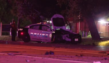 Dallas police officer, woman hospitalized after crash during swatting call