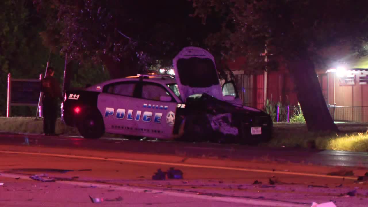Dallas police officer, woman hospitalized after crash during swatting call