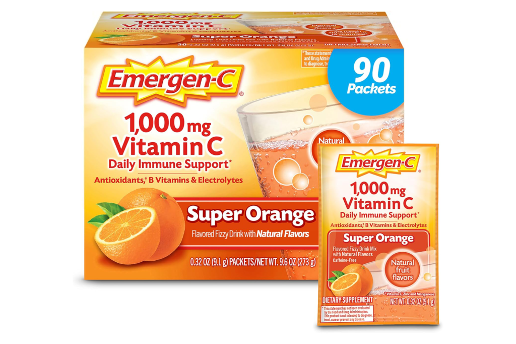 Emergen-C 1000mg Vitamin C Powder for Daily Immune Support (90-Count)