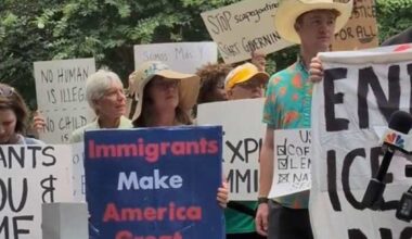 Immigrant rights advocates protest against construction of detention facility at Camp Blanding