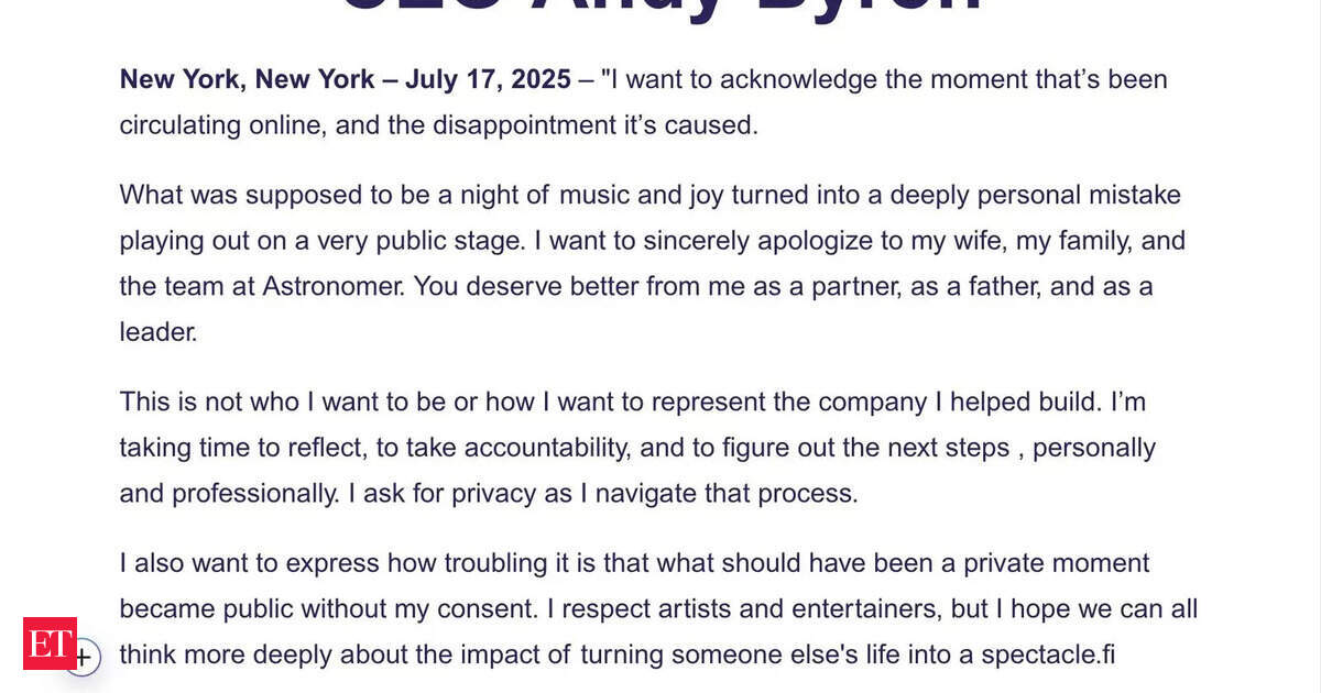 Astronomer statement: Astronomer finally speaks out, says CEO Andy Byron’s viral Coldplay Concert apology is fake. See all revelations made by AI firm