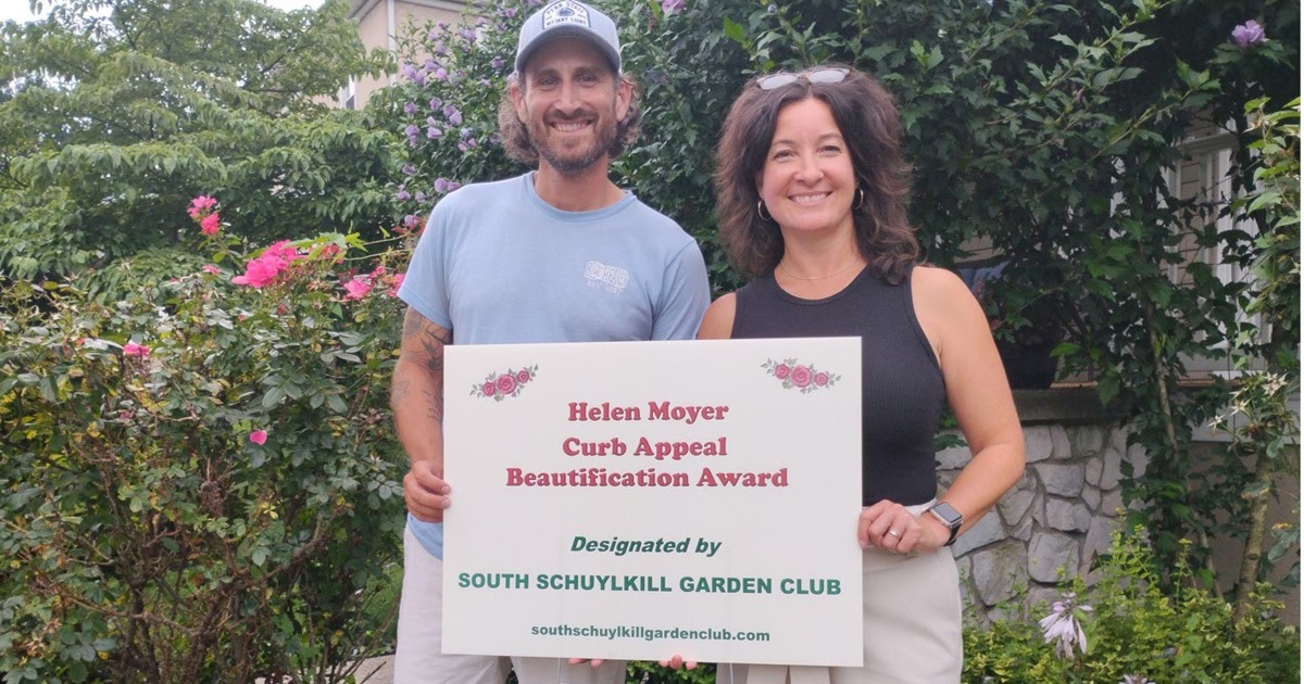 South Schuylkill Garden Club Recognizes Ryan and Sara Wehr for Community Beautification