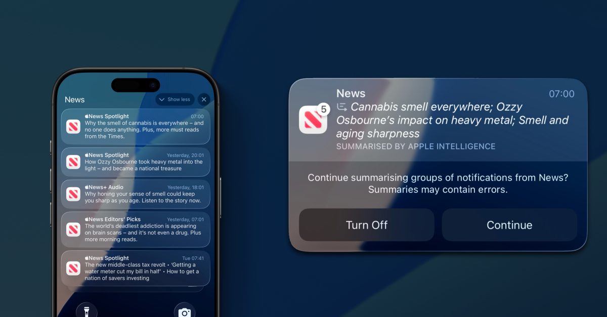 Here's what Apple Intelligence summarized news notifications look like on iOS 26