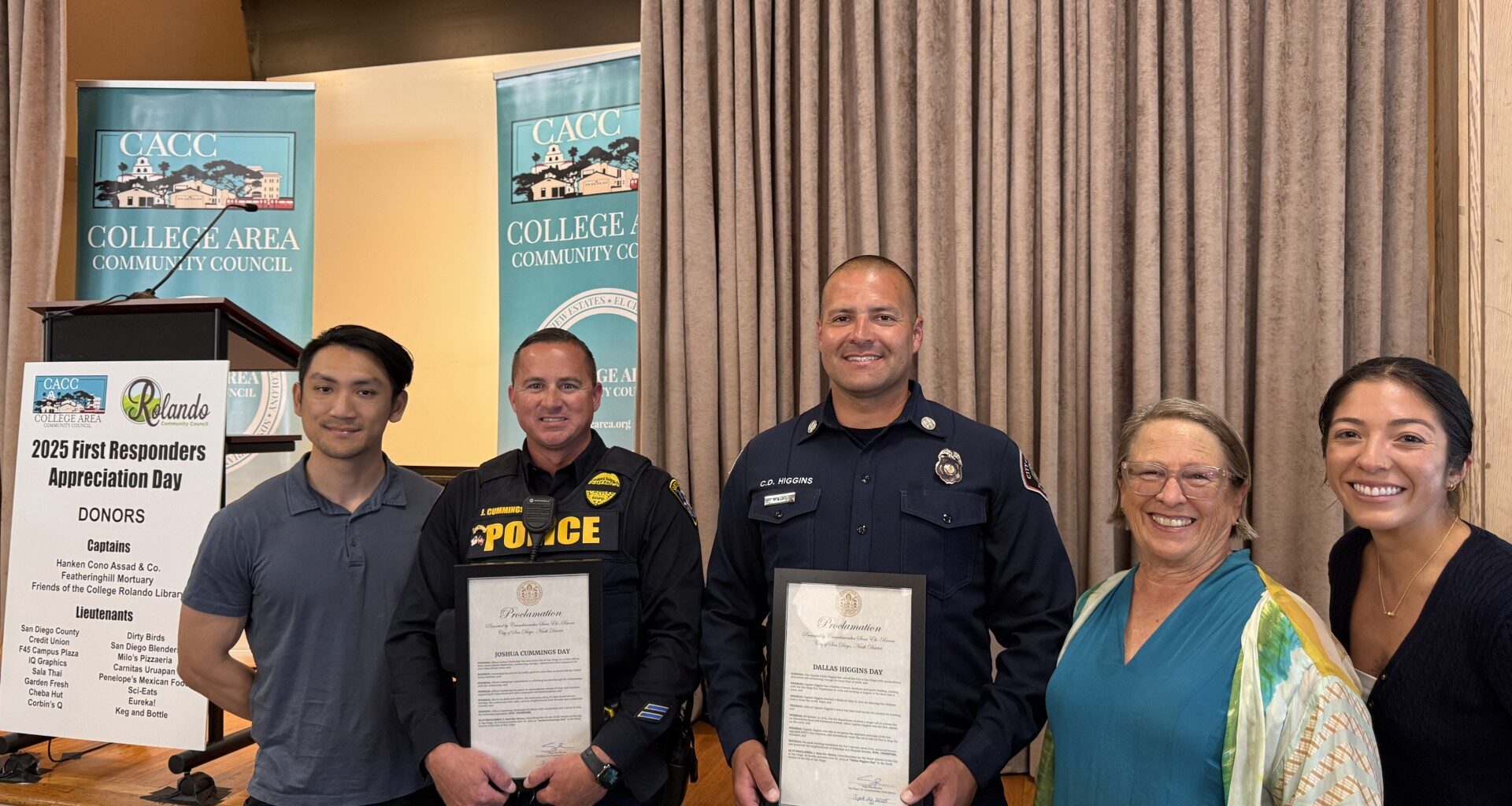 College Area Community Council honors first responders