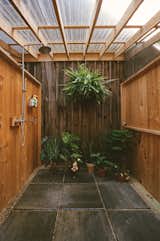An outdoor shower is always a treat, and this one is no exception.