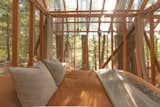 Instead of placing the bed on a platform that raises and lowers, Melissa and Mike placed it on the floor of the cabin. 