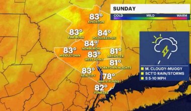 Isolated storms on humid Sunday in the Hudson Valley