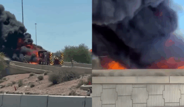 RV catches fire on I-17 in north Phoenix, family escapes unharmed